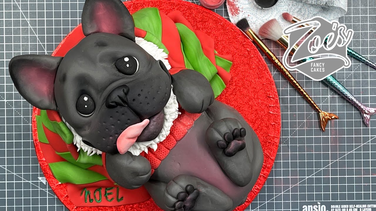 Cute French Bulldog cake tutorial
